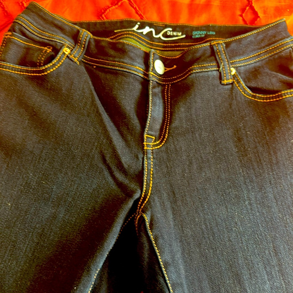 INC Dark Blue Skinny Jeans. Size 10P these are the skinny leg stretch jeans